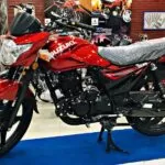 Suzuki GR 150 Motorcycle black full view in red color