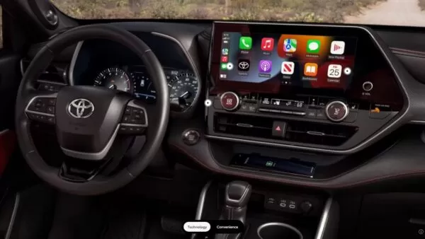 Toyota Highlander SUV 4th Generation technology and interior features view
