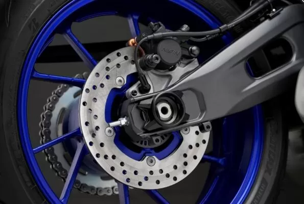 yamaha yzr7 sports motorcycle brakes close view