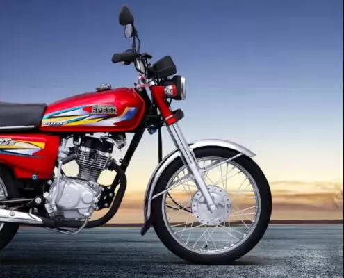 Hi Speed SR 125cc Motorcycle fornt wheel and other features view