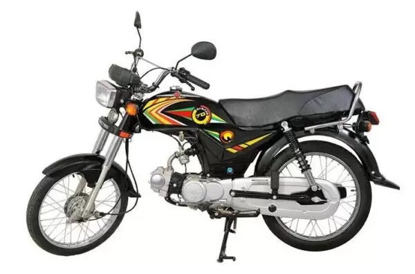 Metro MR 70cc Motorcycle black full view