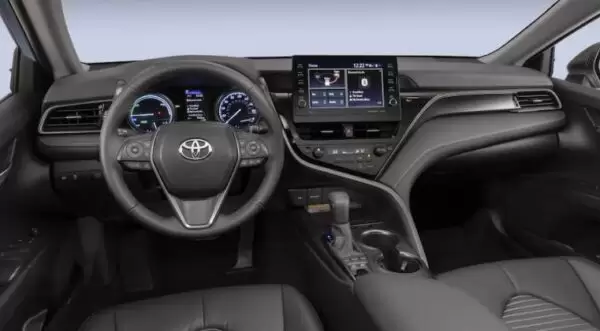 Toyota Camry Hybrid Sedan XV70 front cabin interior view