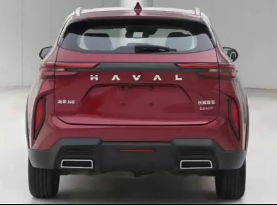 Haval H6 SUV 3rd Generation facelifted red color full rear view