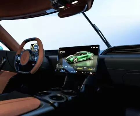 koenigsegg gemera the world's first 4 seater sporty megacar front cabin interior view